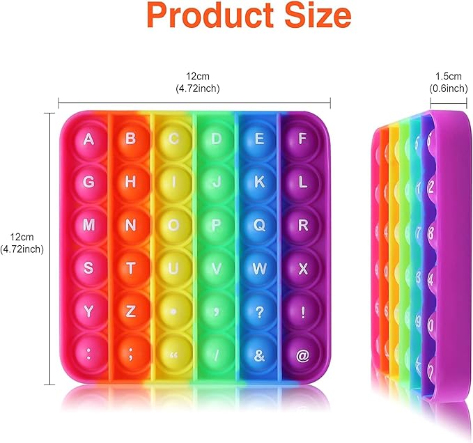 Letters P00p Fidget Toys,ABC Learning and Educational Toys,Poppers Fidget Toys,Stress Relief,Autism Sensory Toys [26 Letters on One Side | Numbers 1-30 on The Other Side] (1 Pack)