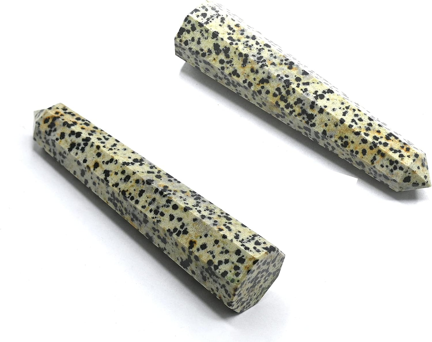 Amazing Gemstone Dalmatian Jasper Crystal Towers - Natural Healing Crystal Point Obelisk for Reiki Healing and Crystal Grid (3 Inch)