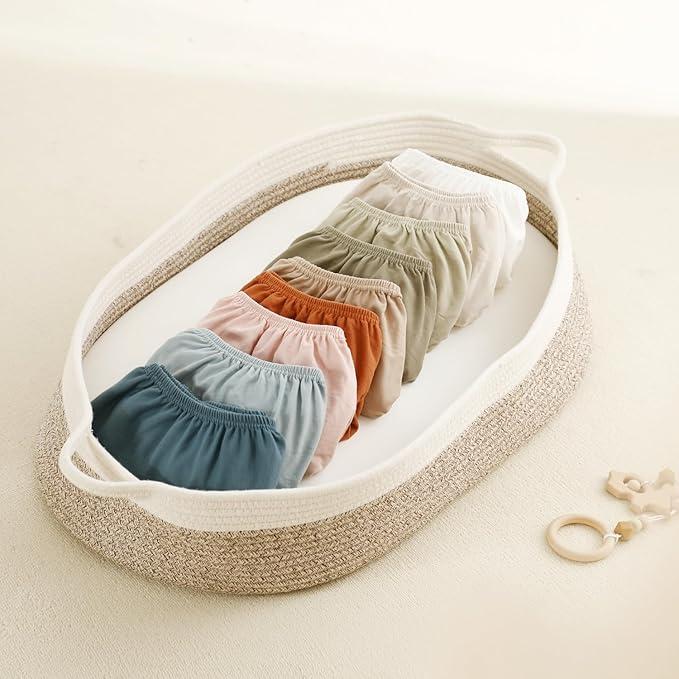 GRSSDER Stretchy Ultra Soft Fitted Bassinet Sheet 3 Pack, Universal Fit for Bassinets Baby Cradle Moses Basket Oval Rectangle Mattress Safe and Snug, Jersey Bassinet Sheets for Girls, White/Sage