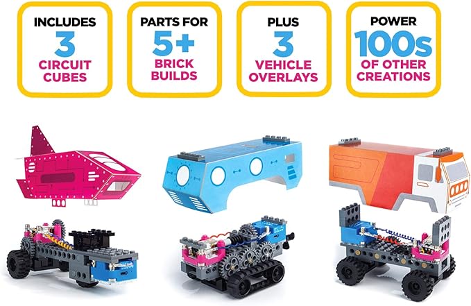Circuit Cubes Gears GO! Multi-Vehicle Mobility Launch Kit - Engineering STEM Kit for Children and Adults