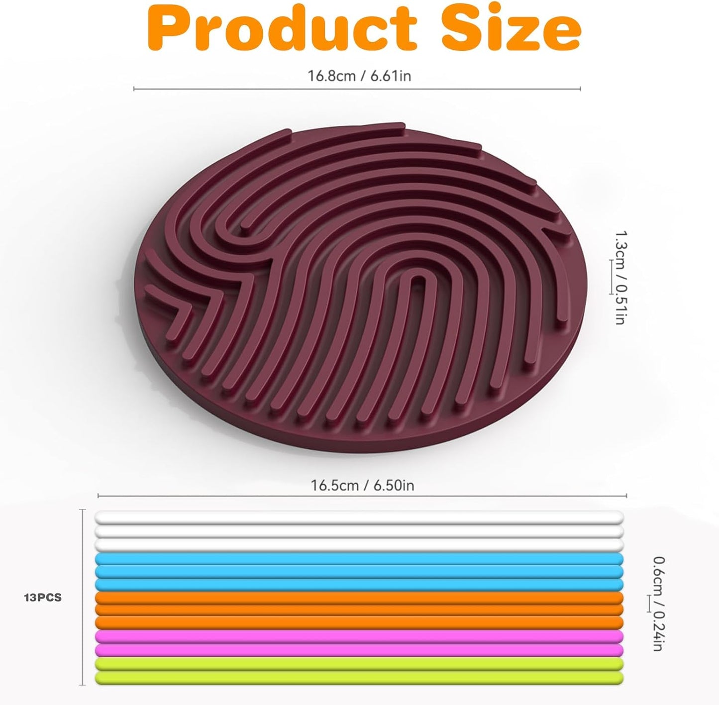 Sensory Activity Board Silicone Fidget Toys with Travel Bag and 13 Strings for Adults Kids Anxiety Relief Stress, ADHD & Autism (Purple, 6.6in)