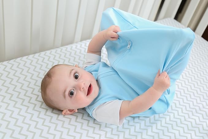 Ely’s & Co. Crib Sheets, Baby Boy/Girl Fitted Crib Mattress Sheet Set, 2 Pack, 100% Jersey Knit Cotton, Infant and Toddler Nursery Bedding, Grey Chevron and Polka Dot Print, 28” x 52”