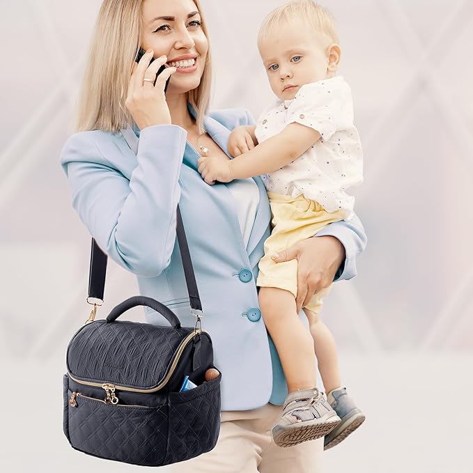 SFYBYHEART Breastmilk Cooler Travel Bag with Ice Pack for 6 Baby Bottles Up to 9 Ounce - Insulated Bottle bag for Daycare - Breastmilk Storage Bag - Baby Bottle Cooler Bag - Bottle Holder