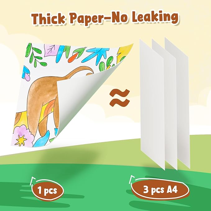 JoyCat Paint with Water Coloring Books, Art & Craft Activity, No Mess Art for Kids Ages 4-8, Craft Kits & Supplies, DIY Creative Activity, Presents for Girls & Boys (Animals)