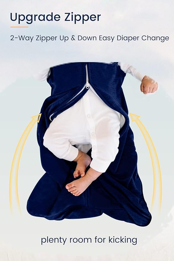 TotAha Light Sleep Sack, Stretchy, Soft, Cozy Wearable Blanket Sleep Bag with 2-Way Safe Zippers for 0-6-12-24 Months 0.5 TOG