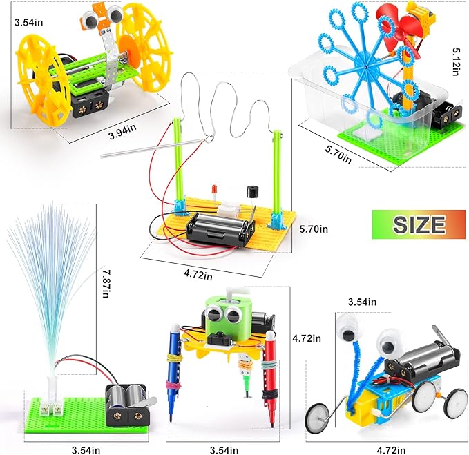 STEM Robotics Kit - 6 Set STEM Toys for Age 8-13 8-10, Kids Crafts for Girls Boys Toys Gifts 6 7 8 9 10 Year Old Birthday Gifts, Engineering Science Robot Building Kits for Kids Age 8-12 6-8