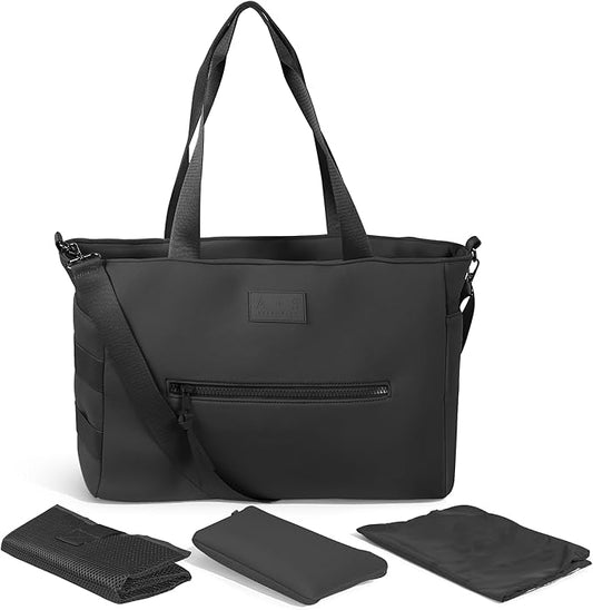 A + S Luxxe Diaper Bag Tote – Stylish, Large Baby Bag with Stroller Straps, Insulated Pockets, Changing Mat & Waterproof