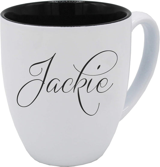 Custom Engraved Coffee Latte Mug - Personalized Coffee and Tea Cup (White)
