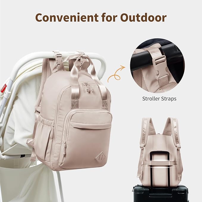 CEI-CEI Diaper Bag Backpack Large Baby Diaper Bag Water-resistant Travel Diaper Backpack for Boys Girls Newborn with Insulated Pockets, Changing Pad, Stroller Straps