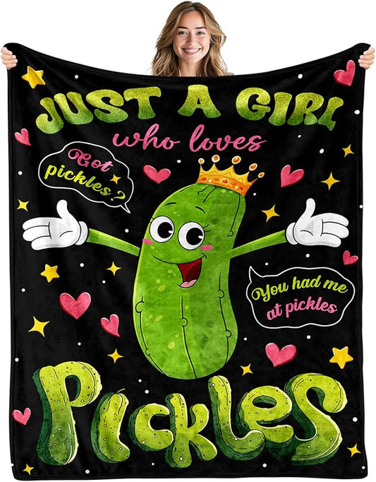 Pickle Gifts, Pickle Blanket, Pickle Gifts for Pickle Lovers, Funny Blanket Pickle Stuff, Pickle Decorations, Pickle Themed Gifts on Birthday 50x60 in