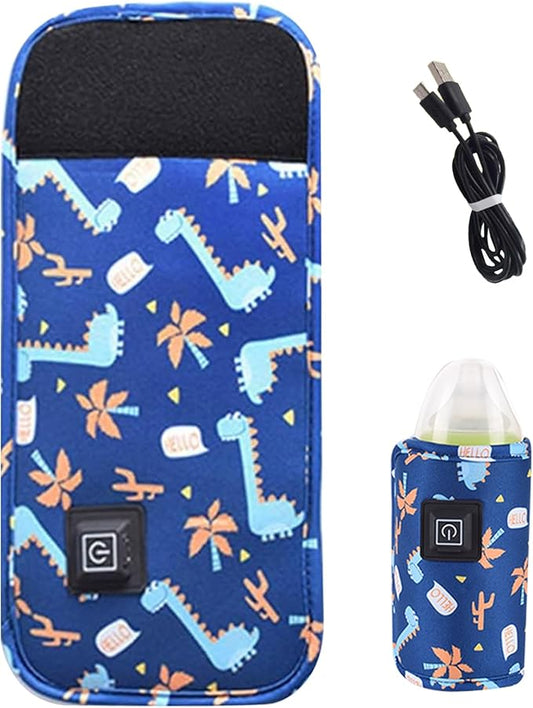 Baby Milk Warmer, USB Portable Bottle Warmer 3 Temp Adjustable Travel Bottle Warmer Sleeve Maintain Perfect Heating Thermal Insulation Baby Bottle Warmer