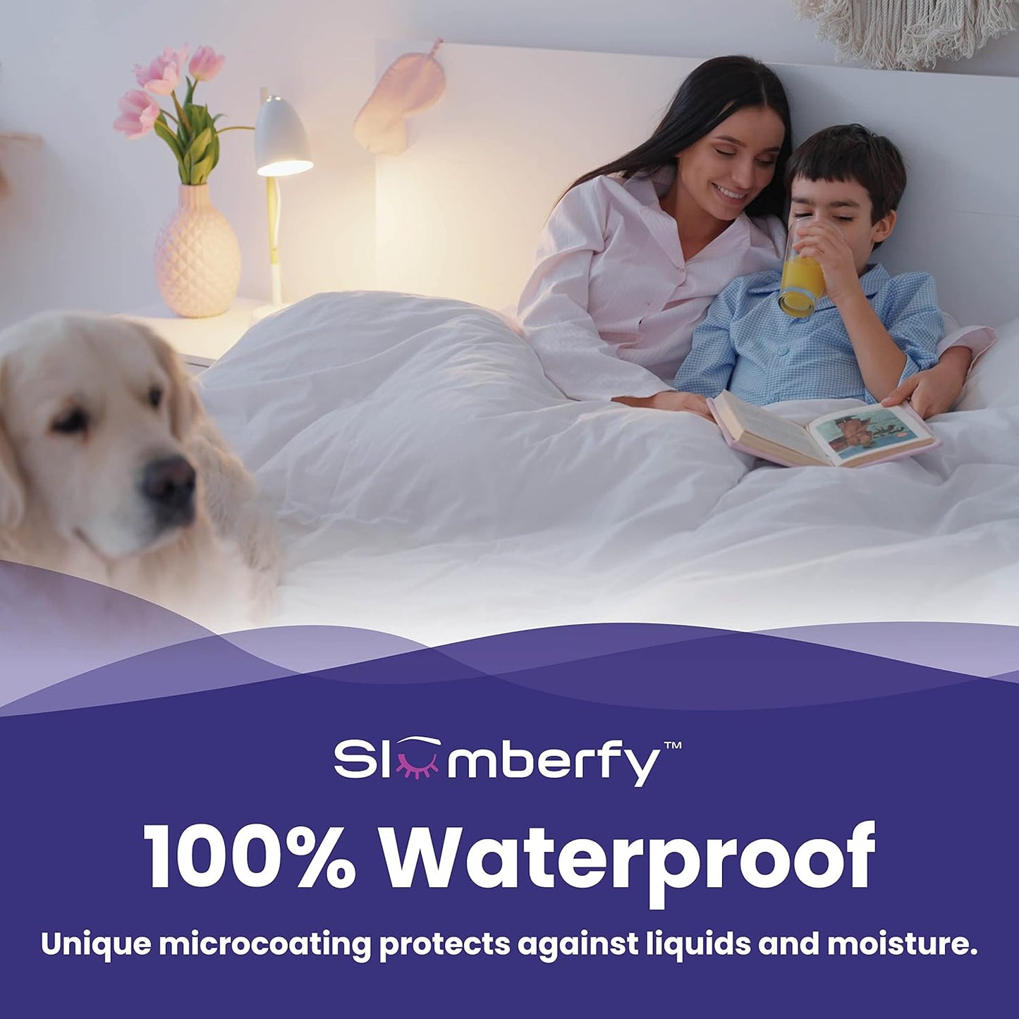 Cal King Size Waterproof Bamboo Mattress Encasement by Slumberfy - Premium Skin-Safe Mattress Protector with 360° EZ Zipper, Lab-Tested Bed Bug, Zippered Encasement (72x84 in)