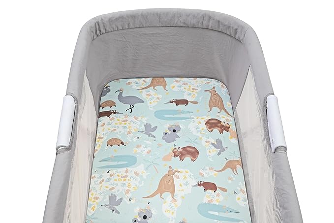 Onacosht Bassinet Sheets for Baby Boy and Girl, Stretchy Breathable Fitted Sheet Universal for Bassinet Cradle Hourglass Oval Rectangle Pad/Mattress, 4 Pack Woodland Animal Printing