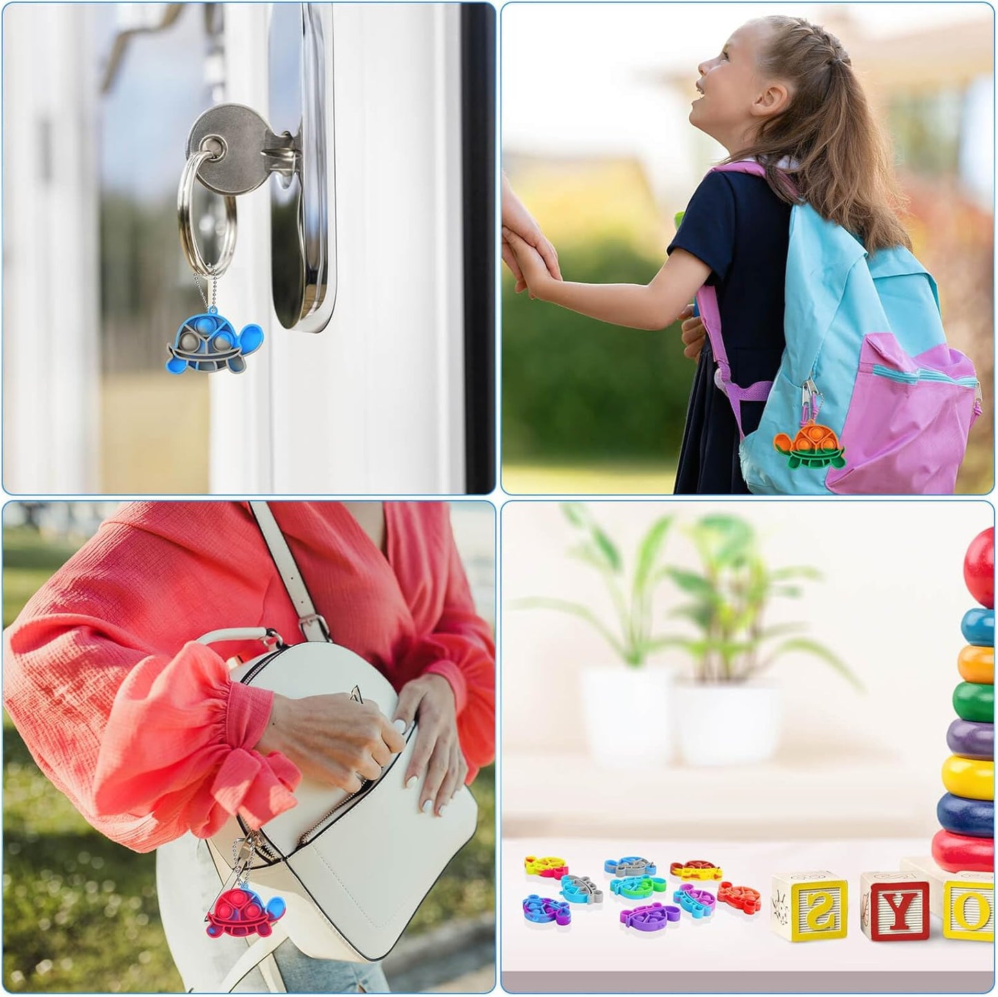 Pop Fidget Toys Its Party Favors for Kids 4-8 8-12, 20 PCS Turtle Toys Mini Pop Keychain It Toddler Fidget Toy Bulk Fidgets for Classroom Prizes Birthday Goodie Bag Stuffers Autism Sensory Toys Packs