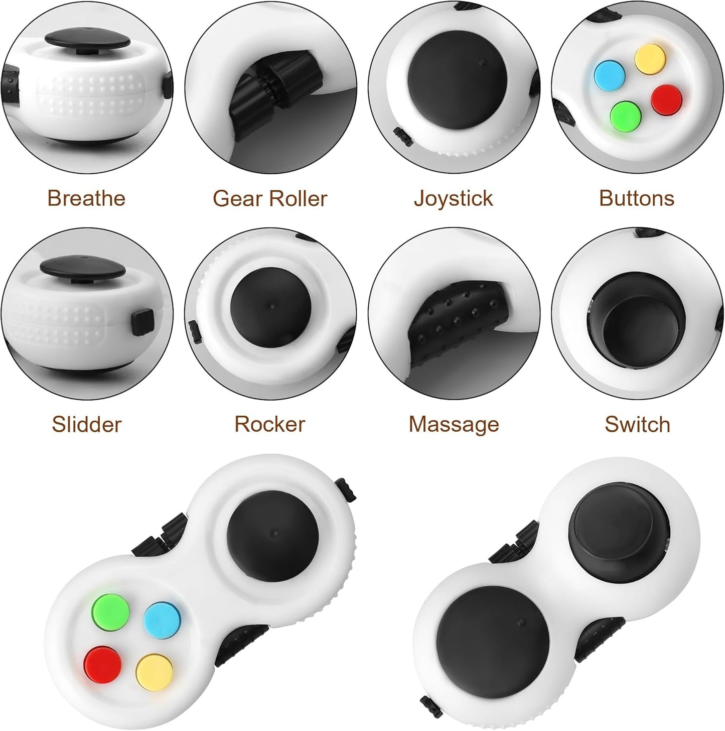 Fidget Toys Adults, Fidget Toys for Kids with Autism, Party Favors for Kids, Toddlers, Adults Fidgets for Anxiety and Stress, Fidget Pack (White)