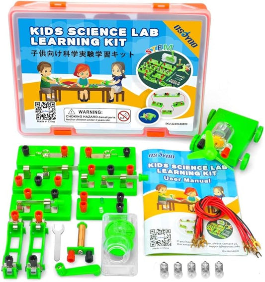 OSOYOO Kids Electricity Science Kit,Hands-on Electricity and Magnetism Experiments for Kids