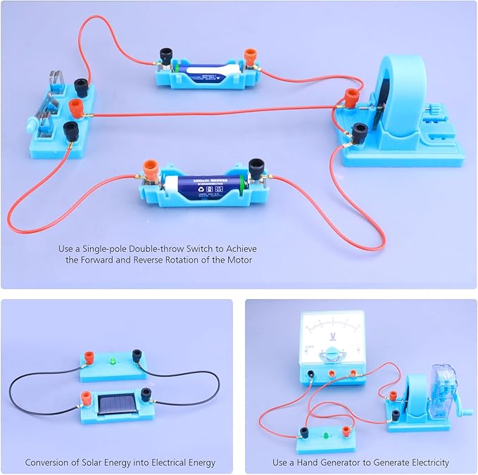 Physics Labs Basic Electricity Discovery Circuit and Magnetism Experiment kit for High School Students, STEM Kits for Learning Starter Electromagnetism Elementary Electronics