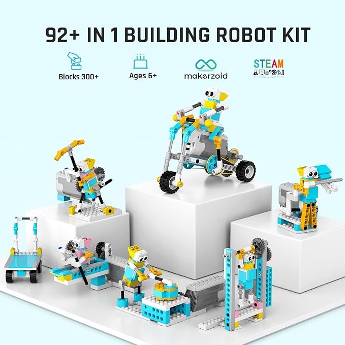 Makerzoid Smart Robot,72-in-1 STEM Educational Toy, Electronic Building Robots Toy, Robotics Learning Kit, Logical Training Kit, DIY Robot Building Set for Kids Ages 6+