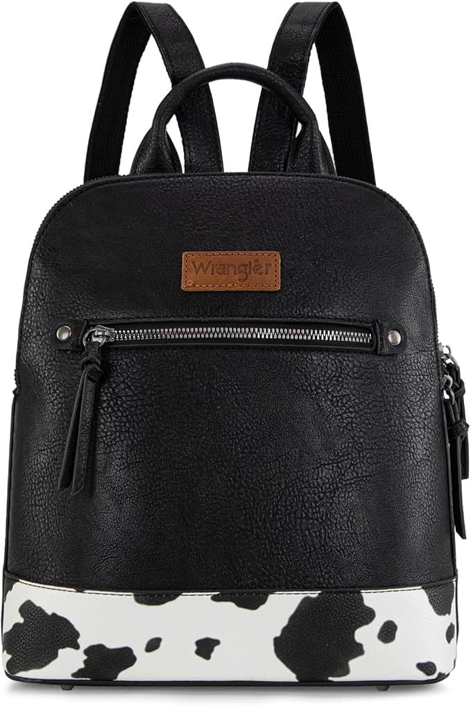 Montana West Wrangler Backpack Purse for Women Medium Ladies' Bookbag Travel Work Daypacks Bags Cow Print