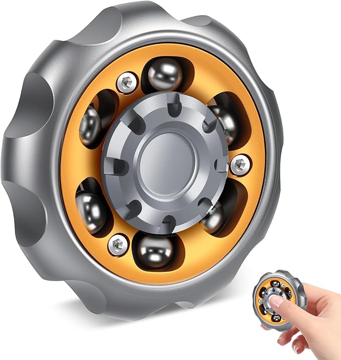 Metal Precision Fidget Spinner - Anxiety Rotator & Restless Fidget Toy, Stress-Relief Tool for Adults & Kids (Grey)