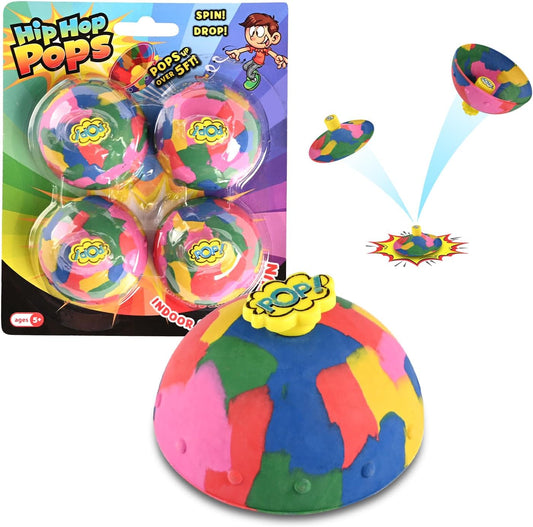 4in1 Bounce Bowls Ball Fidget Toy for Kids & Adults Spinning Stress Relief, Pop Up Toy Outdoor Game Sports Fingertip Toy for School, Birthday Party Favors, Goodie Bag Fillers for Boys and Girls