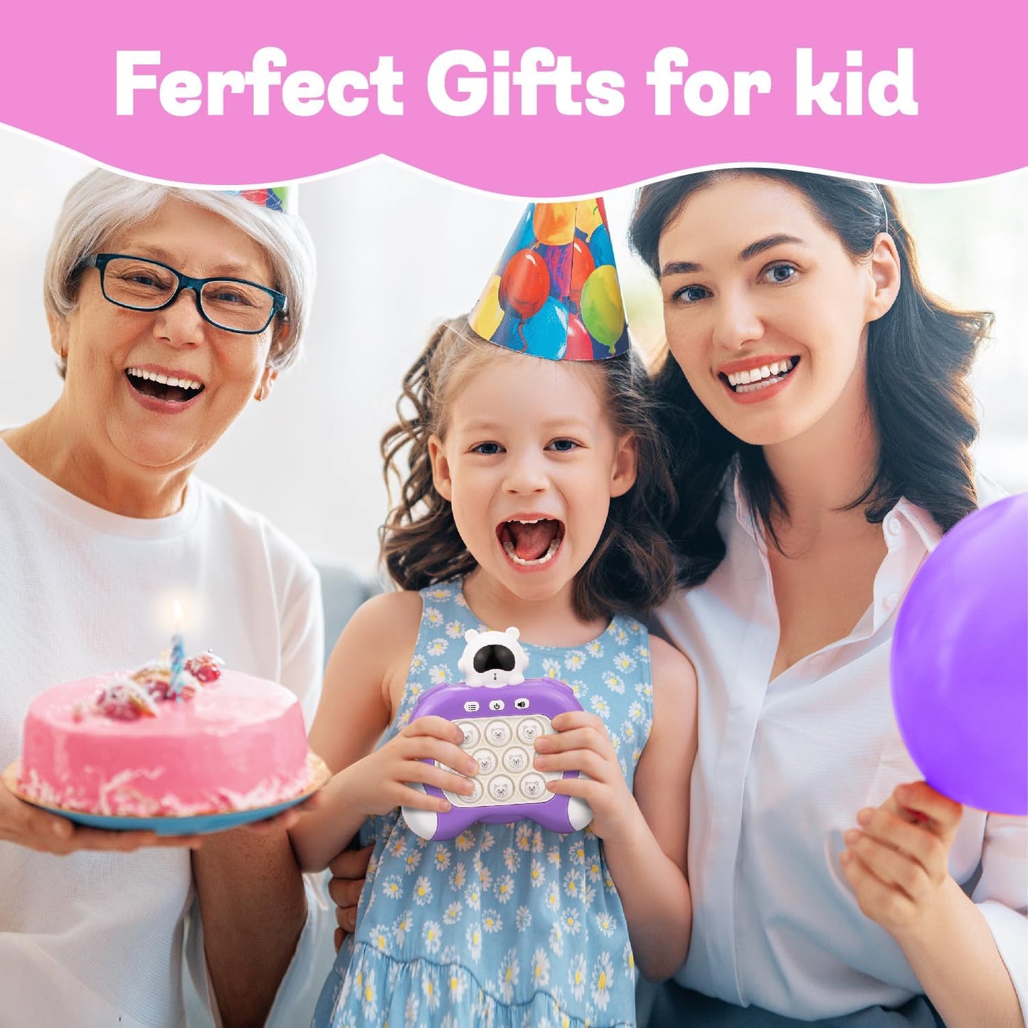 Fast Push Game,Light up pop Game Light up Fidget Toy,Fast Quick Push Bubble Game,pop pro Light up Game,Quick Push pop Game Birthday Xmas Gifts for Boys Girls Adults (Astronaut:Purple)