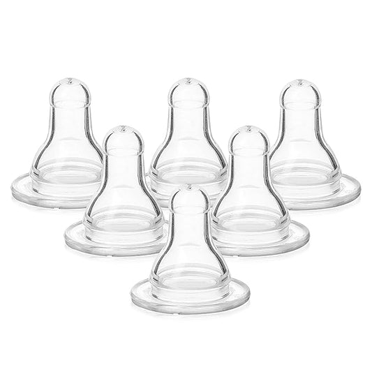 Evenflo Feeding Classic BPA-Free Silicone Fast Flow Nipples - 8 Months+, 6 Pack,Clear