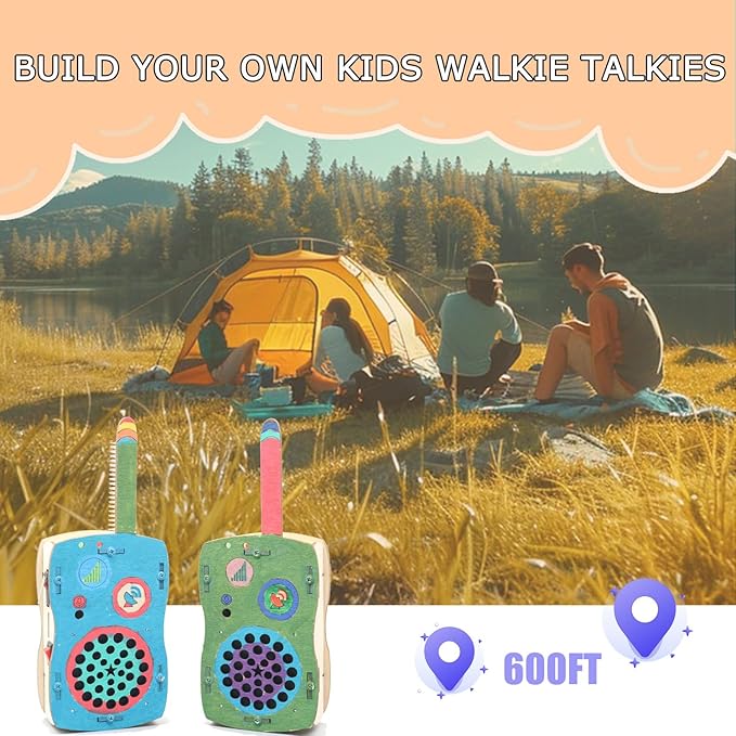 STEM Toys for Kids DIY Walkie Talkies for Kids Age 8-14, Build Your Own Walkie Talkies STEM Kits, Electronic Circuits Projects Christmas Birthday Gifts