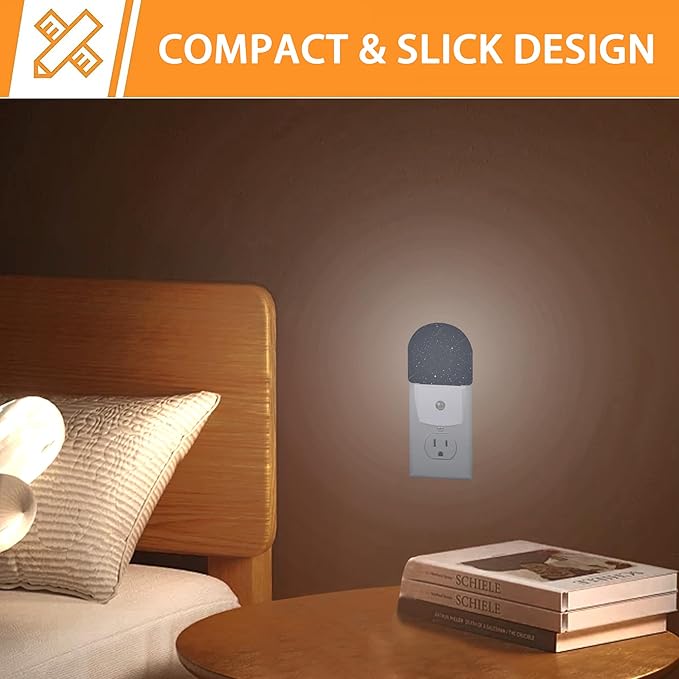 Starry Sky Meteor Night Light,Night Lights Plug into Wall with Dusk to Dawn Sensor,Lamp for Bedroom Bathroom Hallway Nightlight for Women Girls