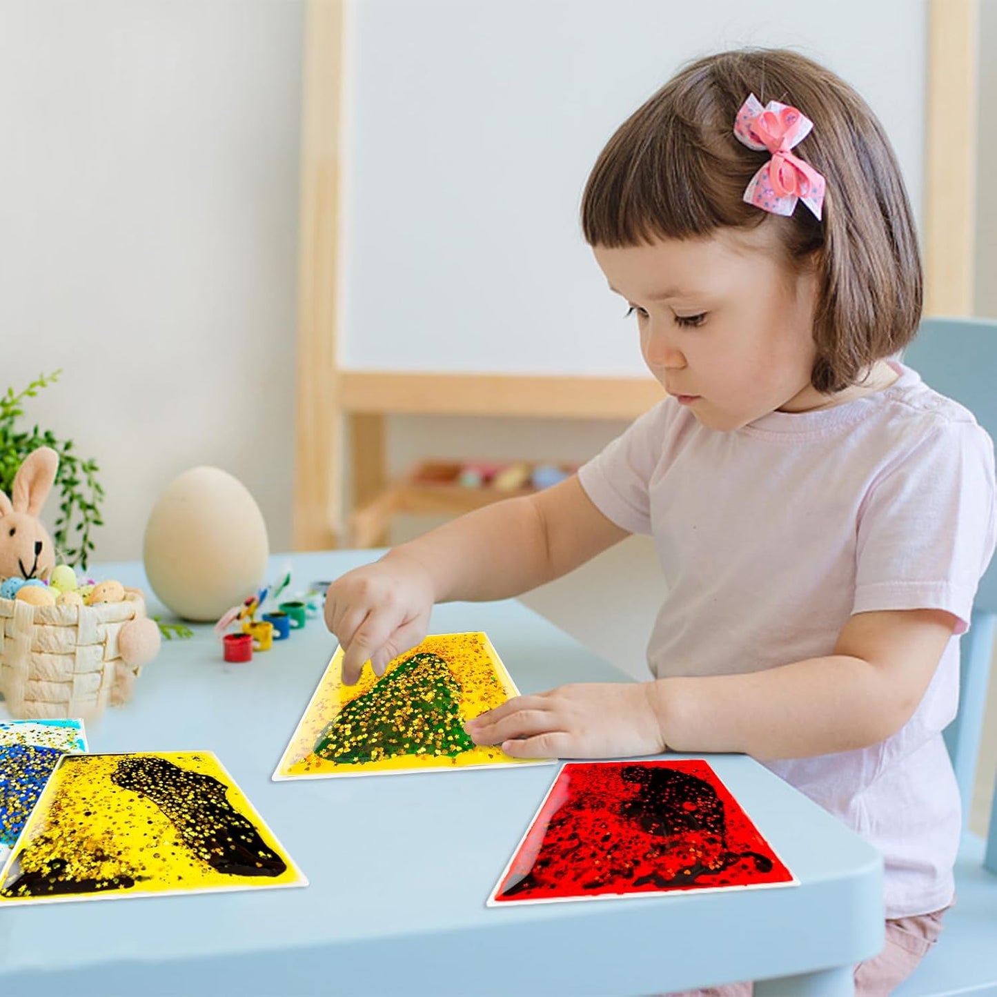 Sensory Soft Gel Liquid Toys: Water Sensory Fidget Toys Square Sensory Toys for Autistic Children 6-Pack