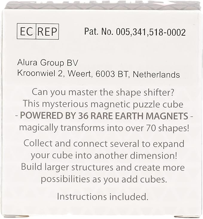 Shashibo Shape Shifting Box - Award-Winning Fidget Toy w/ 36 Rare Earth Magnets - Fidget Cube Transforms Into Over 70 Shapes, Sensory Toy Gift for Kids, Teens, and Adults (Blue Planet)