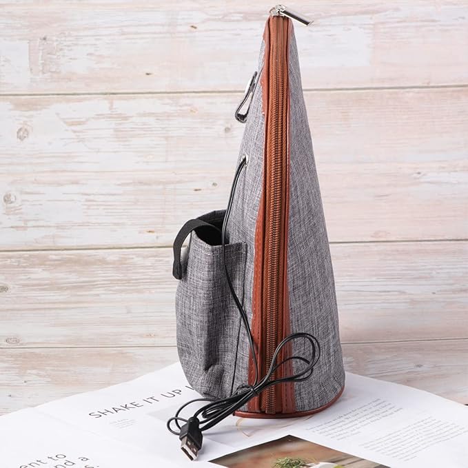 1set Travel Bottle Warmer USB Cable Portable Heater for Milk and Food Temperature Overheating Protection for Car and Travel Use Grey