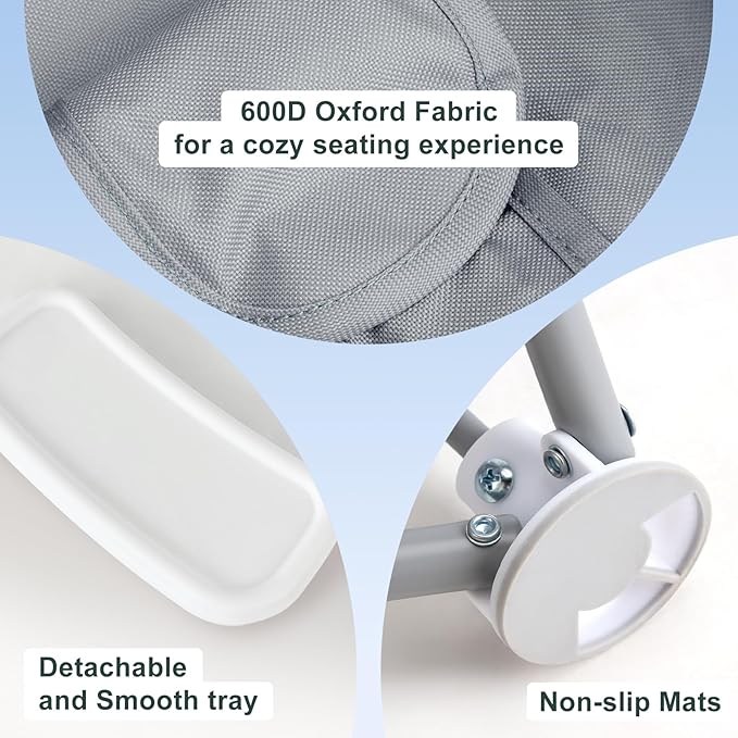 Tiny Marvels Portable 3-in-1 Baby Chair – Cozy Toddler Chair, Baby Seat with Tray, Booster Seat – Compact, Foldable, Safe with Child Safety Belt Carry Bag – Perfect for Travel & Family Time