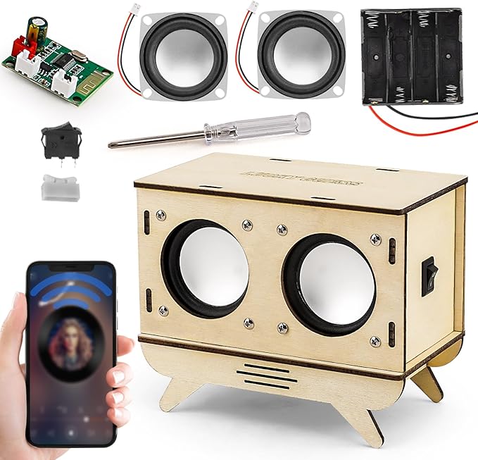 STEM Projects for Kids & Adults, Bluetooth Speaker Toy Set, DIY Science Experiment Electronics Kit, Beginner's Starter Set, Idea Gifts for Teenage Boy Girl Ages 10 11 12