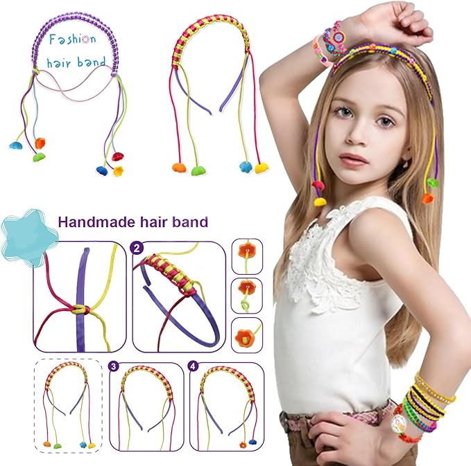 Coiinala Friendship Bracelet Making Kit for Girls, DIY Bracelets Maker Jewelry String Braiding Set Toys - Best Gifts Ideas Arts and Crafts String Maker for Kids Age 7 8 9 10 11 12 Year Old, Blue