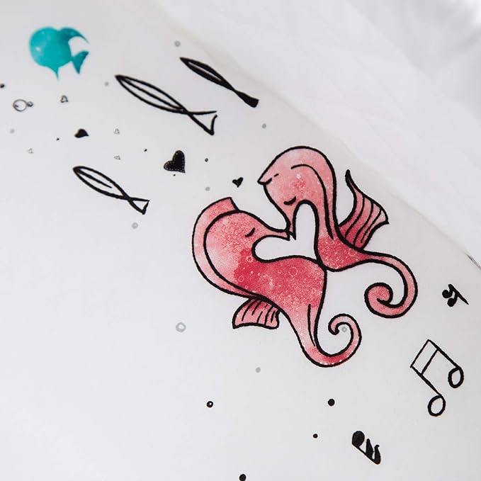 JumpOff Jo - Fitted Bassinet Sheet, Soft Cotton Flexible Fit Sheet for Oval, Rectangle, and Hourglass Standard Sized Mattresses, 16 in. x 32 in. - Moonlight Mermaid