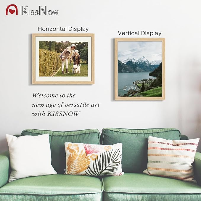 16x20 Picture Frame 2 Pack, Natural Oak Wood, Wall Gallery Poster Frame