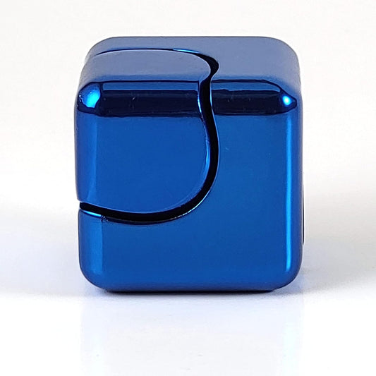 QUBI Cube Spinner 4-in-1 Spinning Toy– Helps with Anxiety, ADHD, Autism, Stress & Focus– Desktop EDC Fidgets Spinner Aluminum Alloy Build for Kids & Adults. Blue.