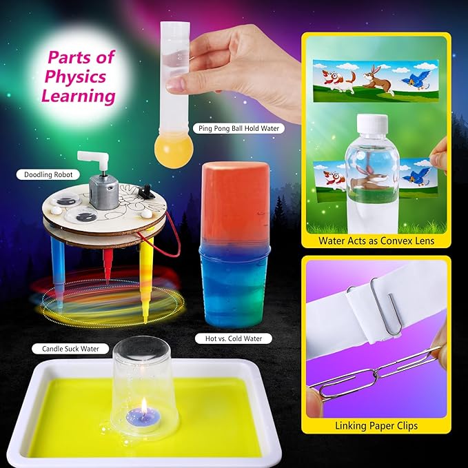 UNGLINGA Science Kit for Kids with 212 Easy Experiments, Earth Volcano, Chemistry Set, Magic S.T.E.M Projects Gifts Idea for Boys and Girls