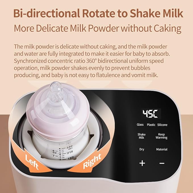 Baby Bottle Warmer, Waterless Bottle Warmer with Shake Function, Fast Milk Warmer for Breastmilk, Portable Bottle Warmer Baby Food Heater & Defroster Warmer for Home (Champagne)