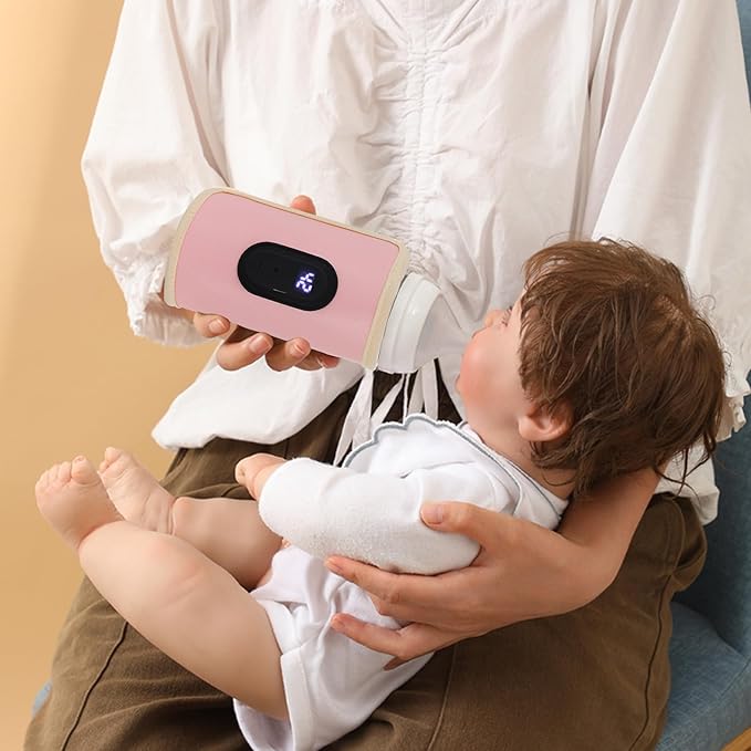 Baby Bottle Warmer Bag, Portable Bottle Warmer 18W Quick Heating Baby Bottle Warmer Temperature Adjustable USB Baby Bottle Heater for Home Family Travel Style2
