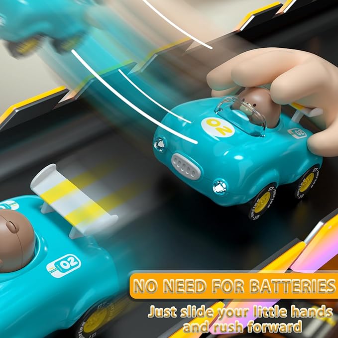 1-3 Year Old Toy Trucks for Toddlers Birthday Gift Pull Back Car for 2 Years Old Boy Cars Friction Power Car Toys 12-18 Months Gifts for 1 2 3 Year Old Boy and Girls(Yellow)