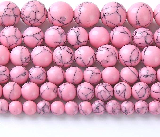 10MM 38PCS Pink Turquoise Spacer Loose Beads for Jewelry Making DIY Bracelet Necklace