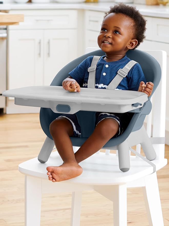 Skip Hop Baby High Chair 4 in 1 Convertible High Chair, EON, Slate Blue