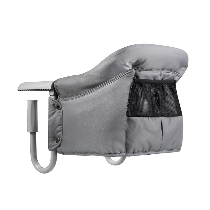 PandaEar Hook On High Chair| Baby Portable High Chair for Travel| Table High Chair Clip On Baby Eating Chair Booster Seat for Dining (Grey)