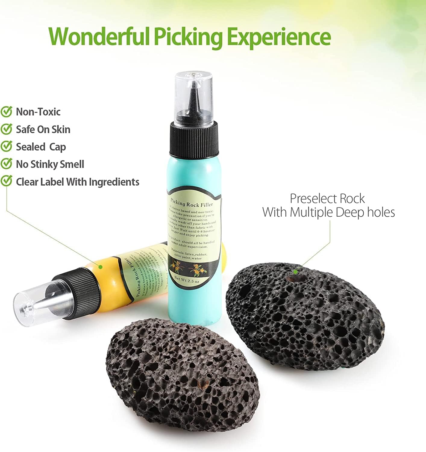 Fidget Picking Stone Kit for Anxiety Relief ADHD OCD Dermatillomania, Fidget Toys,Adult Fidget Toy for Anxiety Relief Therapy,Pick Peel Calming Stone,Fidget Toy Great Gift for Adults