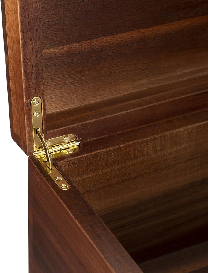 Large Wooden Storage Box - Wood Box with Lid for Home Decor, Ideal for Keepsakes, Trinkets, Jewelry & Photo, 12.5x9.4x6.1 IN, Wood Keepsake Memory Gift Boxes, Rustic Design-WB004- X Large