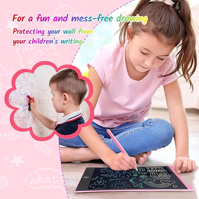 TECJOE 2 Pack LCD Writing Tablet, 10 Inch Colorful Doodle Board Drawing Tablet for Kids, Kids Travel Learning Toys Christmas Birthday Gifts for 3 4 5 6 Year Old Boys and Girls Toddlers