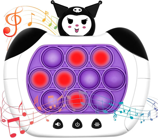 Quick Push Game, Pop Toys Handheld Games,Push Bubble Light Up Game Machine with Music, Quick Push Stress Relief Game Bubble,Light Up Pop Game Gifts for Girls Boys (Kuro), PPJ2406