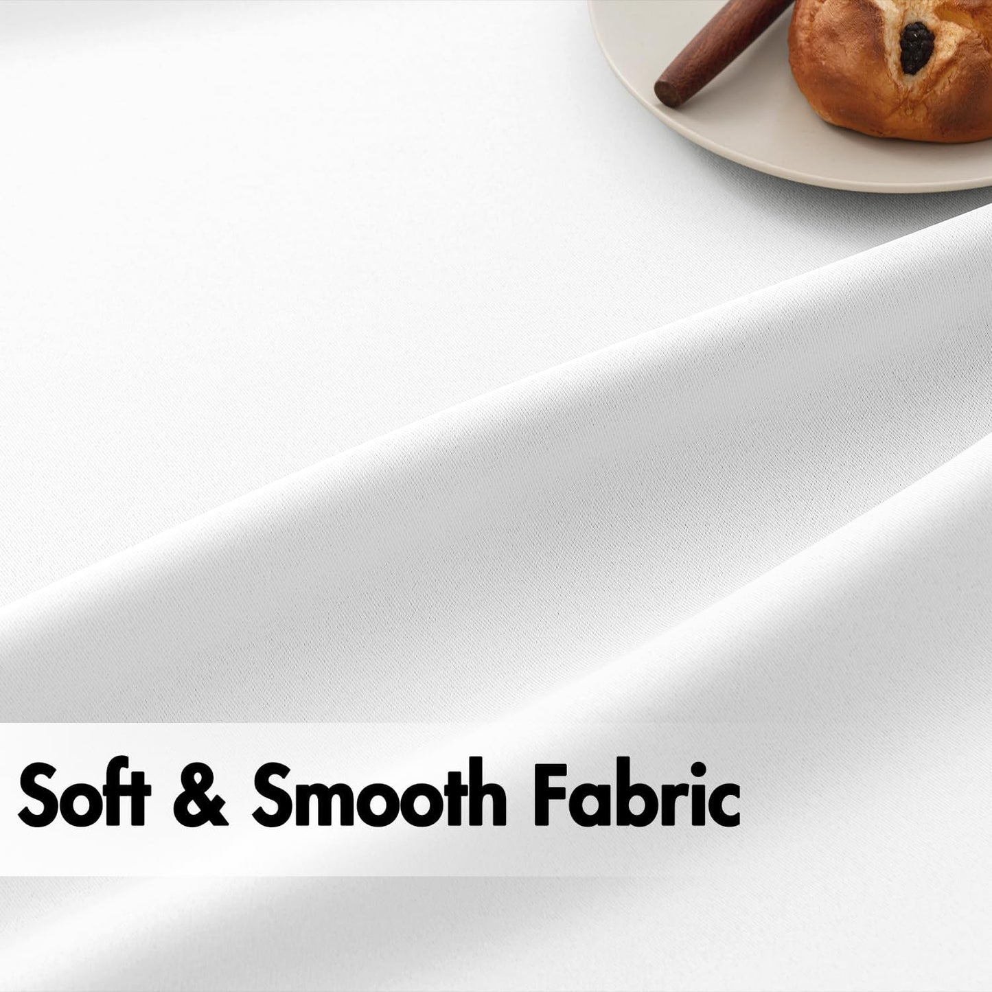 ANRODUO Back Tab Blackout Curtains for Bedroom Living Room, Rod Pocket Pinch Pleated Thermal Insulated Room Darkening Curtains 84 Inches Long 2 Panels, White, 42 x 84 Inch